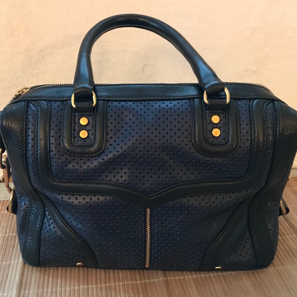 Rebecca Minkoff blue and black leather tote